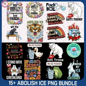Paquete de más de 15 PNG antihielo / Protesta social por la justicia / Compasión y derechos humanos / Arte digital / Cita de activismo / PNG