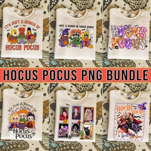 Ensemble de 6+ Hocus Pocu PNG, Halloween Png, Sandersonn Sisters Png, Hocuss Pocu Halloween, Sorcières Png, Saison effrayante, Sublimation d'Halloween