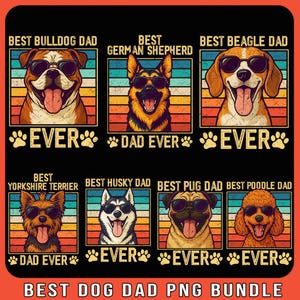 7+ Best Dog Dad PNG, Funny Father&#39;s Day Dad Shirt Design, Vintage Dad Humor PNG, Retro Father&#39;s Day Gift, Dog Dad PNG