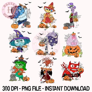 Spooky Inside Out Characters Halloween Png,Halloween PNG, Halloween Character 2024, Trick Or Treat, Halloween Costume Png,Spooky Season Png