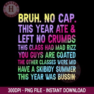 Gen A Slang Teachers Happy Last Day of School 2025 Funny Png, Bruh No Cap png, Summer teacher Png,Last Day Of School Quote Png,End Of School