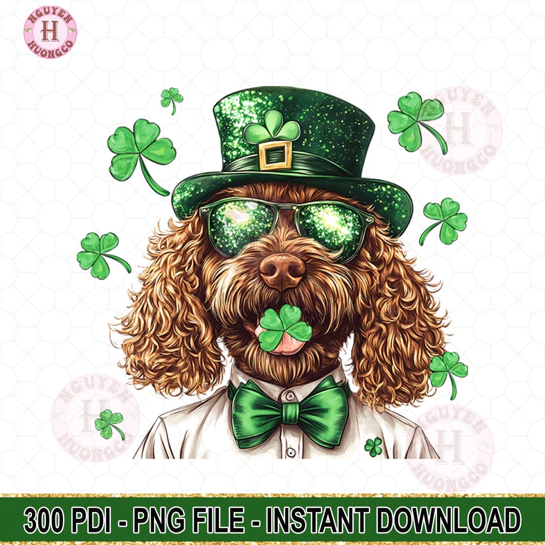 Dog St Patricks Day Png, Irish Dog Png, Shamrock Hat Dog Sublimation ...
