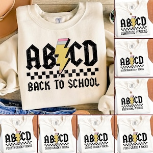 17+ ABCD Teachers Pencil Lightning Bolt Back To School PNG Bundle, Gift for Teacher, Learning Rocks Png, Kindergarten to Fifth Grade Png
