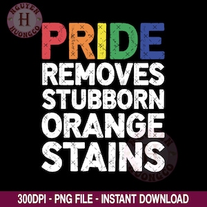 Pride Removes Stubborn Orange Stain Png, Cute Rainbow Bow LGBTQ+, Funny Pride Month Png, LGBT Support Sublimation Png