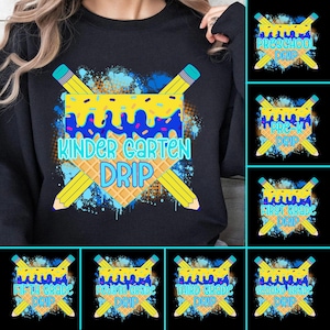8+ Ice Cream Drip Youth Kindergarten Png Bundle, Back To School Boys Png, First Day Png, Pre-K to Fifth Grade Png,Teacher Pencil, School Boy