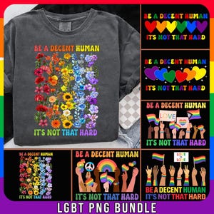 7+ Be A Decent Human It&#39;s Not That Hard Png,Human Rights,LGBT Heart Retro Be A Decent Human It’s Not That Hard T-Shirt Design, Gay Pride PNG