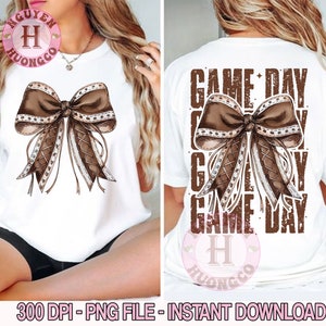 Coquette Football png, Game Day Png, Football Bow png, Football mom png, Football png, Fall Football png, Football Season Png, Sports png