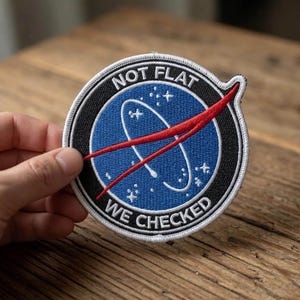 Artemis II Broderad Tygmärke, Inte Platt Vi Kontrollerade, NASA Rymdentusiast Gåva
