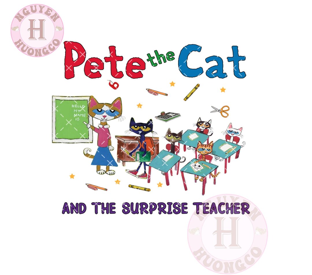 Pete the Cat and Suprise Teacher Png, Pete the Cat Teacher Png, Teacher ...