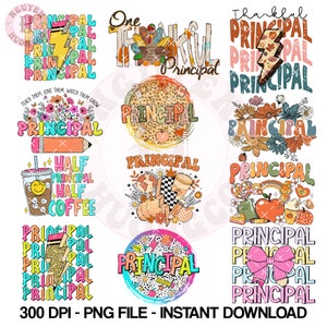 Principal Bundle PNG, Teacher Png Bundle, Dalmatian Dots Principal Png, Fall Principal Png,Thankful  Principal Png, Teacher Appreciation Png