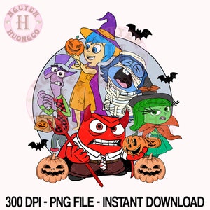 Spooky Inside Out Characters Halloween Png,Halloween PNG, Halloween Character 2024, Trick Or Treat, Halloween Costume Png,Spooky Season Png