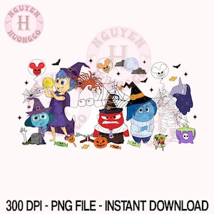 Spooky Inside Out Characters Halloween Png,Halloween PNG, Halloween Character 2024, Trick Or Treat, Halloween Costume Png,Spooky Season Png