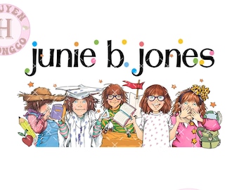 Junie B. Jones (Png), Club de lectura de la biblioteca para maestros y jardín de infantes (Png), Diseño de camiseta para maestra Junie B (Png), Afirmaciones de carácter para niños