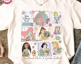 Coquette Bow Disney Princess Epcot International Flower and Garden Festival Png, Disney Princess Shirt Magic Castle Princess Shirt