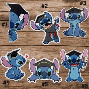 Leuke set geborduurde patches - Disney Stitch afstudeerpatches 2026 – Lilo Stitch opstrijkset Disney cadeau, jas rugzak patch