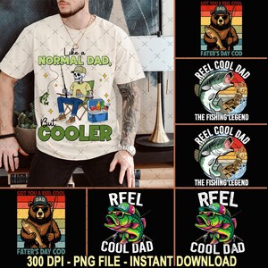 8 Retro Reel Cool Dad Png, Wishin&#39; I Was Fishin&#39; Png Fishing Dad Shirt Design Png, Bass Fishing Png, Fathers Day Gift, Dad Birthday Gift Png