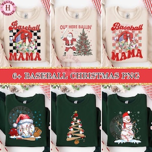 6+ Baseball Christmas Png Bundle, Baseball Tree Png Baseball Santa Hat Png Snowman Baseball Png Out Here Ballin&#39;,Baseball Mama Christmas Png