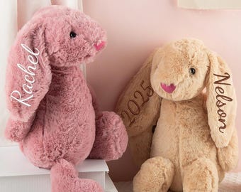 Personalized Stuffed Animal, Monogrammed Plush Bunny,, Easter Gift