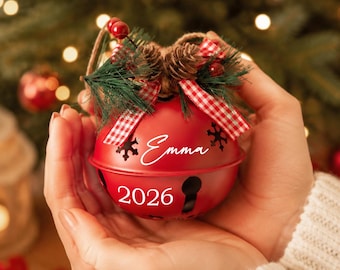 Custom Christmas Bell Ornament, 2026 Jingle Bell, Kids Name Ornament,Christmas Decor, Home Decor
