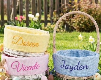 Personalized Embroidered Easter Basket Liner, Custom Name Liner for Kids