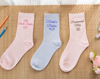 Personalized Embroidered Sequin Socks, Custom Sequin Socks with Name, Bachelorette Gifts, Gift for Her