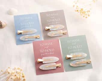 Minimalist Bridesmaid Makeup Hair Clip, No Bend Hair Clip, Flat Hair Clips, Bridesmaid Proposal Gift, Bachelorette party gift, Gift for Her