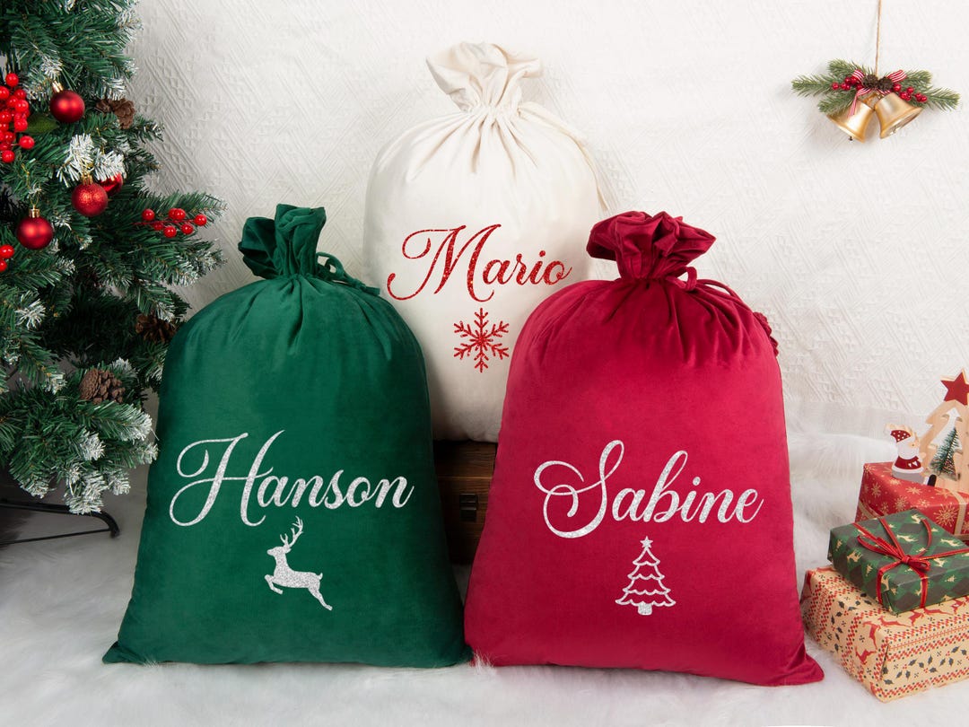 Custom Name Christmas Sack, Large Santa Sack Bag, Personalized ...