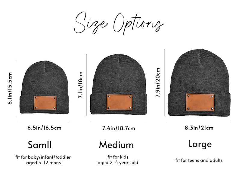 Personalized Knit Baby Beanie: Custom Name Leather Patch Winter Hat image 7