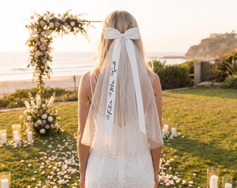 Personalized Lace Bridal Veil, Custom Hen Party Accessory, Personalized Bride Gift, Bridal Shower Gift, Bridal Accessories