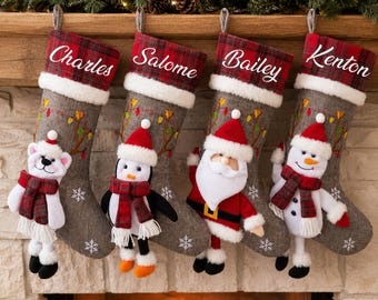Personalized 3D Christmas Stockings with Name, 2026 Custom Xmas Stocking, Holiday Stockings,Christmas Gifts