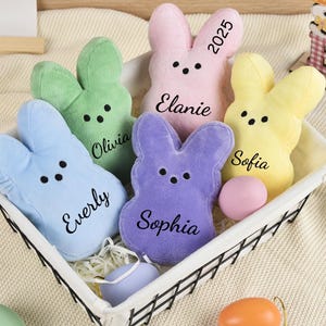 Personalized Easter Bunny Peep, Peeps Bunny Plush, Small Peeps Plush, Stuffed Bunny Toy, Peeps Plush Doll, Peep Plush for Kids, Easter Gift