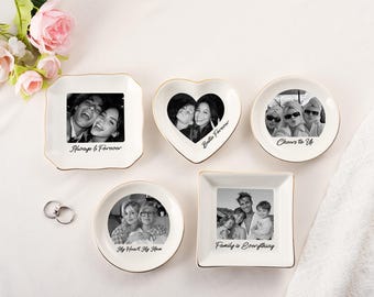Personalised Bestie Photo Trinket Dish, Custom Jewelry Holder, Trinket Tray for Best Friend,Personalized Gift, Wedding Gift, Bridal Gift