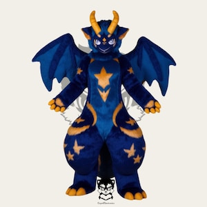 Dark Night Star Dragon Fursuit Head, Custom Fursuit Head, Kenomo Theme
