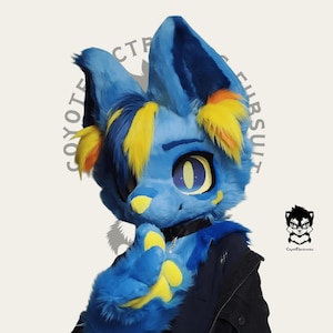 Blue Star Elf Fursuit Head, Custom Fursuit Head, Kenomo Theme Party, Fursuit Mask, Fur, Fursuit Preforms, Fursuit Fans, Cosplay
