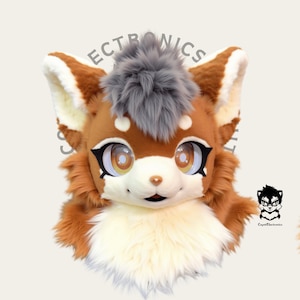 Gray-furred Squirrel Fursuit Head, Custom Fursuit Head, Kenomo Theme Party, Fursuit Mask, Fur, Fursuit Preforms, Fursuit Fans, Cosplay