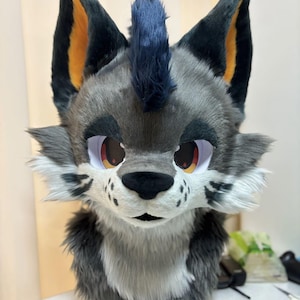Trendy Guitar Wolf Fursuit Head, Custom Fursuit Head, Kenomo Theme Party, Fursuit Mask, Fur, Fursuit Preforms, Fursuit Fans
