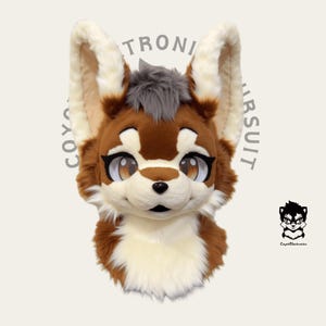 Brown Crowder Dog Fursuit Head, Custom Fursuit Head, Kenomo Theme Party, Fursuit Mask, Fur, Fursuit Preforms, Fursuit Fans, Cosplay