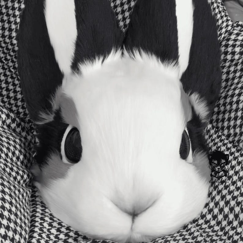 Shining Black Star Rabbit Fursuit Head, Custom Fursuit Head, Kenomo ...