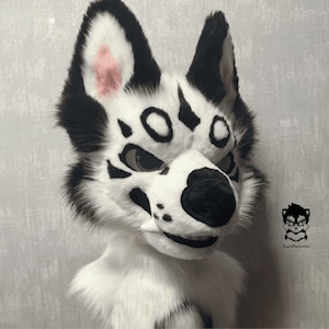 Albino Wolf Fursuit Head, Custom Fursuit Head, Kenomo Theme Party, Fursuit Mask, Fur, Fursuit Preforms, Fursuit Fans, Cosplay