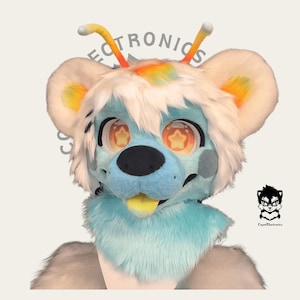 BlueBee Bear Fursuit Head, Custom Fursuit Head, Kenomo Theme Party, Fursuit Mask, Fur, Fursuit Preforms, Fursuit Fans, Cosplay