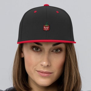 Cute Strawberry Snapback Hat Embroidered Cute Strawberry Hat Simple Art Design Hat