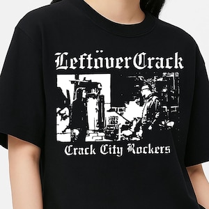Leftöver Crack Crack City Rockers Tee – Vintage Punk Band Shirt, Crust Punk Streetwear, 2000s Album Graphic Tee