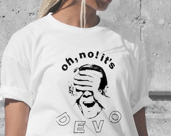 Maglietta del tour dei Devo - Maglietta grafica vintage della band New Wave Devo, Oh No It's Tour Alt Rock Tee