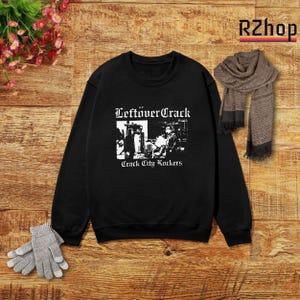 Leftöver Crack Crack City Rockers Sweatshirt – Vintage Punk Band Shirt, Crust Punk Streetwear, 2000s Album Graphic Tee