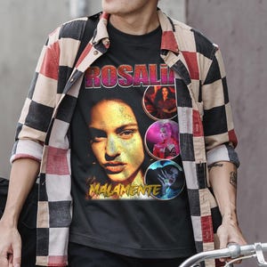 Rosalia Bootleg Vintage 90&#39;s Rap Tee – Retro Graphic T-Shirt, Distressed Music Tee, Rosalia Shirt, Music Shirt