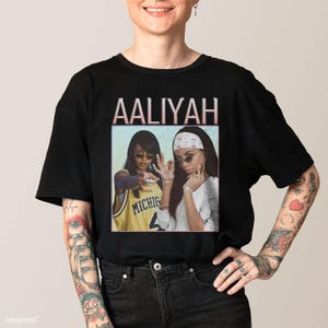 Aaliyah Bootleg Vintage 90&#39;s Rap Tee – Retro Graphic T-Shirt, Distressed Music Tee, Aaliyah Shirt, Music Shirt