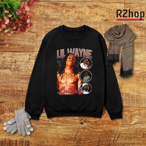 Vintage Lil Wayne Bootleg 90&#39;s Rap Sweatshirt, Retro Graphic T-Shirt, Distressed Music Tee, Lil Wayne Shirt, Music Shirt