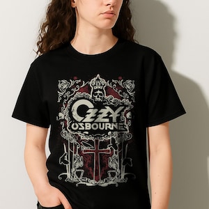 Ozzy Osbourne Gothic Cross T-Shirt – Vintage Rock Tour Merch, Blizzard of Ozz Album Shirt, Heavy Metal Music Gift, Ozzy Osbourne