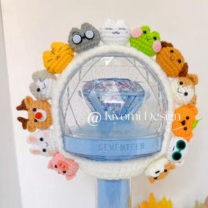 Seventeen light stick OT13 crochet cover Caratbong decal headband | concert deco merch accessories| Wonwoo Hoshi Mingyu Woozi DK Dino Scoups
