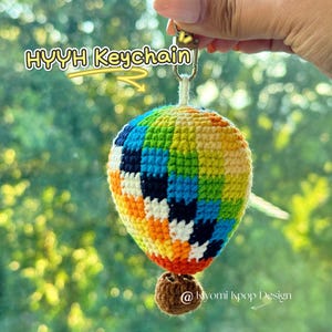BTS HYYH Hot Air Balloon Keychain | Handmade Crochet Bag Accessory for Army fandom |  kpop merch | Jungkook JHope Jin RM Jimin V Suga